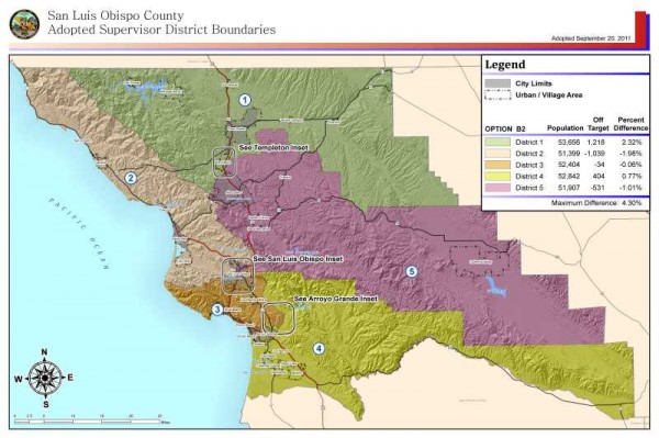 Cuesta College is seeking appllicants for an open board of trustees position. Applicants must live in District 5, the purple area above.